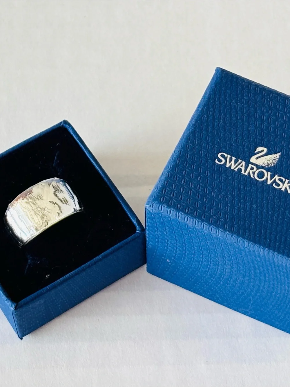 Swarovski Crystal Wide Faceted Ring - Clear